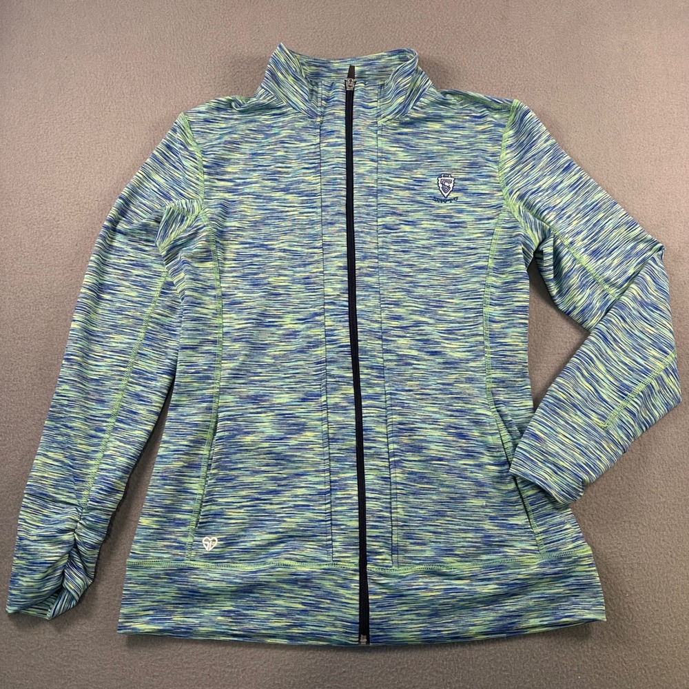 Straight Down Womens Scioto Country Club Full Zip Golf Jacket Space Dye Blue M